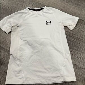 Under Armour Boys Compression White Short Sleeve Tee